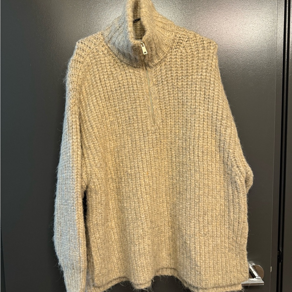 Oysho Cozy Cream Cowl Turtleneck Sweater